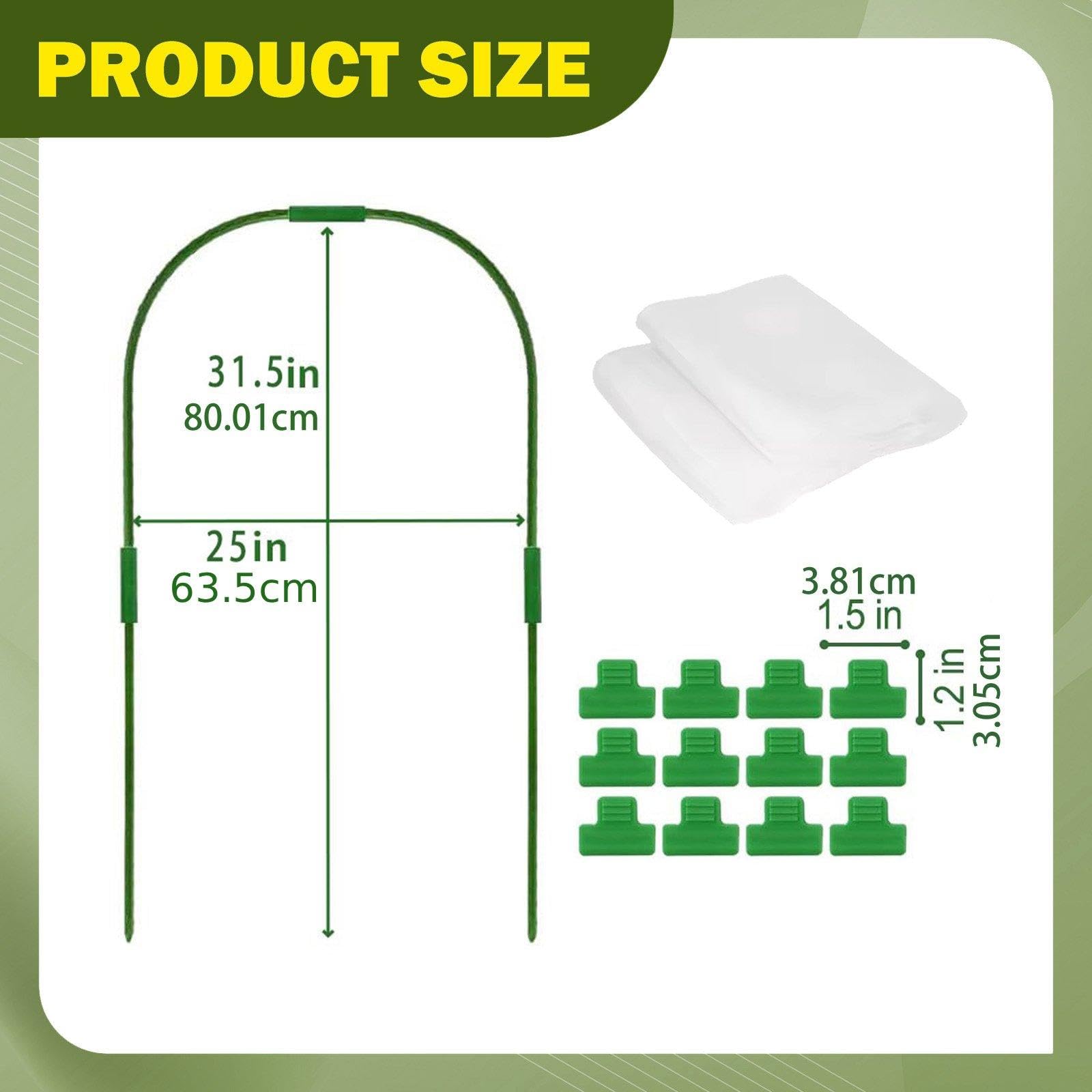 Invernadero para Plantas Kit de Marco para Camas Elevadas con Clips Apoyo de Acero Manganeso Práctico Y Adecuado para Huertos Jar, con Red