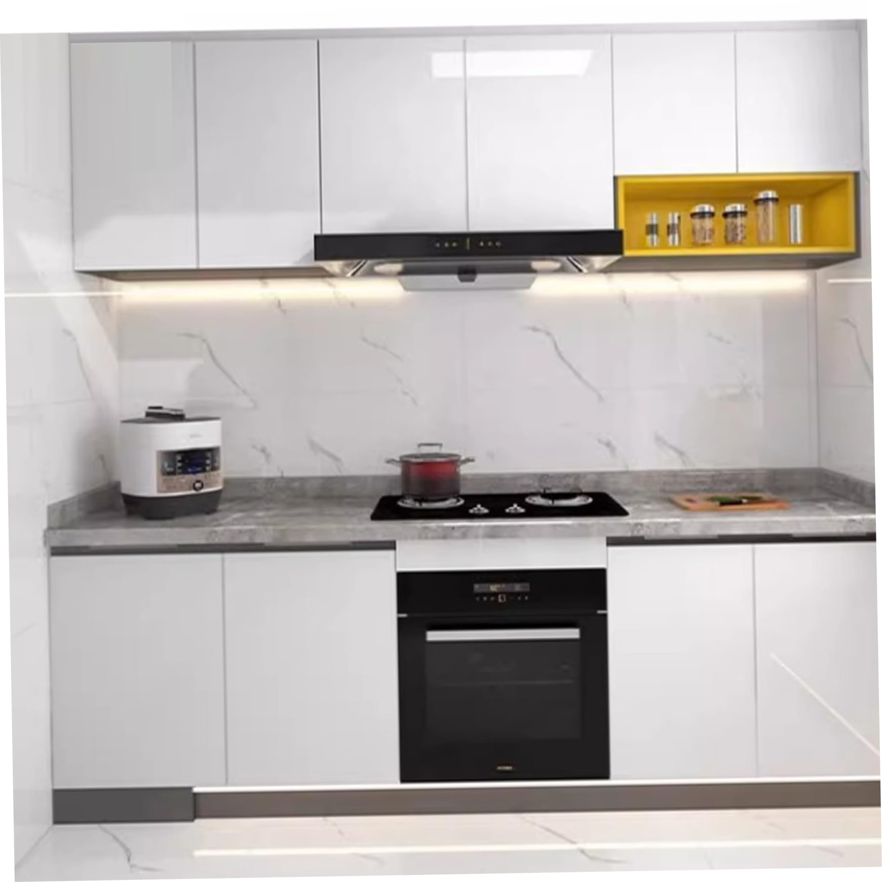 Pannelli da parete staccabili e incollabili con struttura in marmo da 10 pezzi, 12x24 pollici, adesivi per piastrelle in PVC autoadesivi impermeabili per doccia, cucina, bagno, bianco
