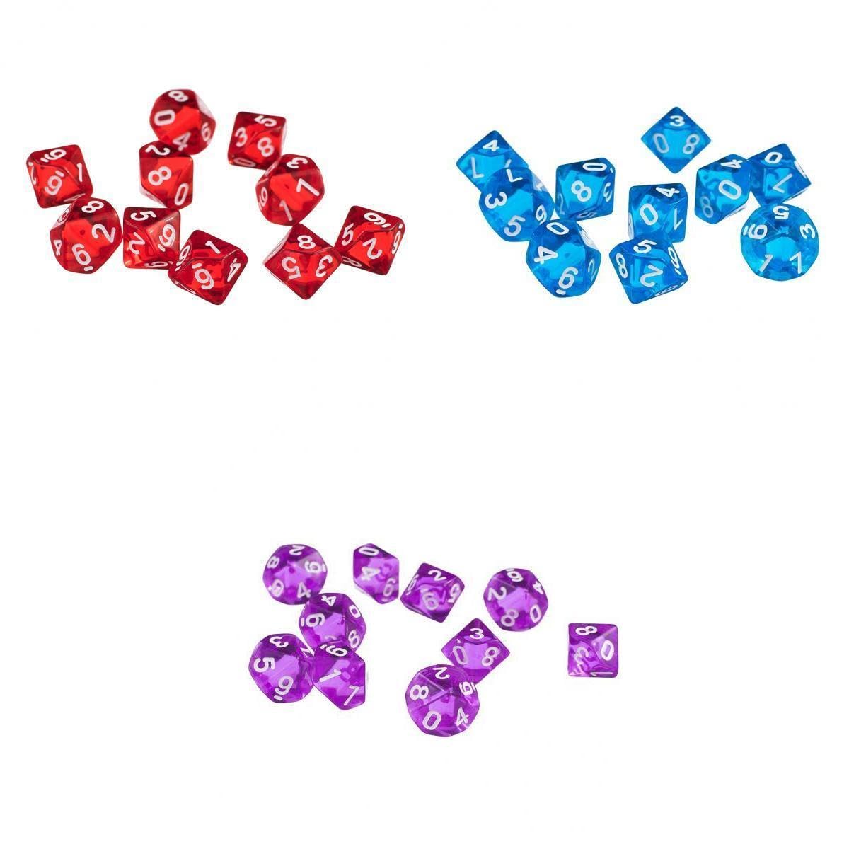 ATORSE Toy D10 Ten Sided Gem Dice for RPG Dungeons & Dragons Games 30Pcs-Toys & Hobbies-Games-Role Playing Games-Dungeons & Dragons-Accessories & Dice-image-1