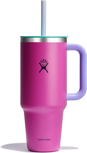 Miniatura 2 de Hydro Flask Vaso de viaje de 40 onzas con asa, tapa y pajita, acero inoxidable aislado en 40 onzas, arena Abeto,Ponche