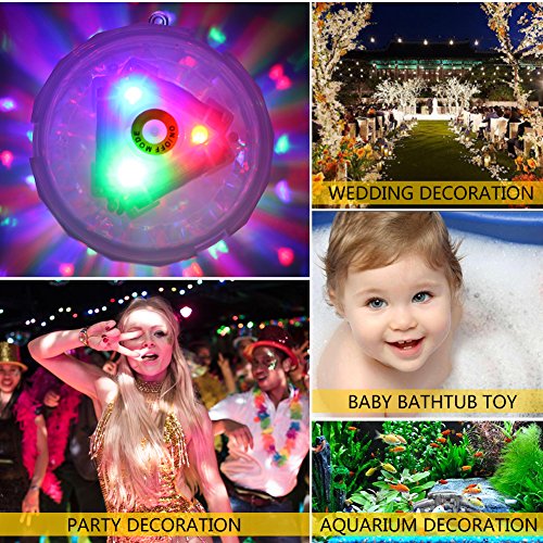 Coquimbo Swimming Pool Light, Battery Operated Baby Bath Hot Tub Lights Pool Accessories with 7 Modes LED Floating Pool Lights for Disco Pool Party Fountain or Pond Decorations