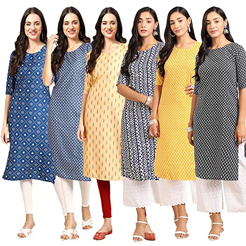 Image of Pinkmint Women's Crepe Digital Printed Straight Kurta