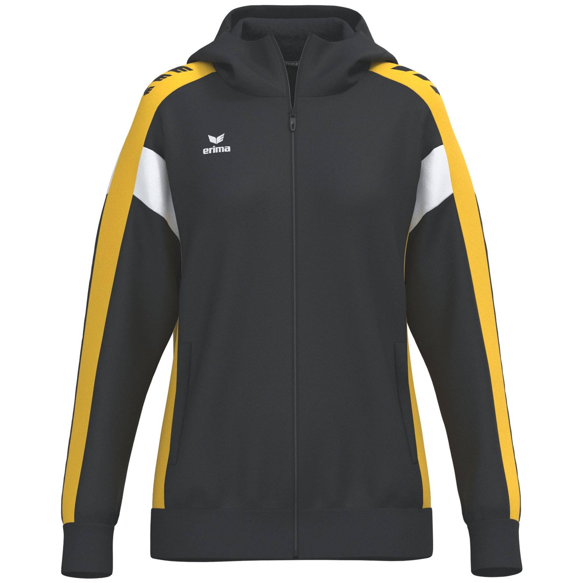Erima Women's Celebrate 125 Training Jacket With hood (1032590), black/yellow, 36