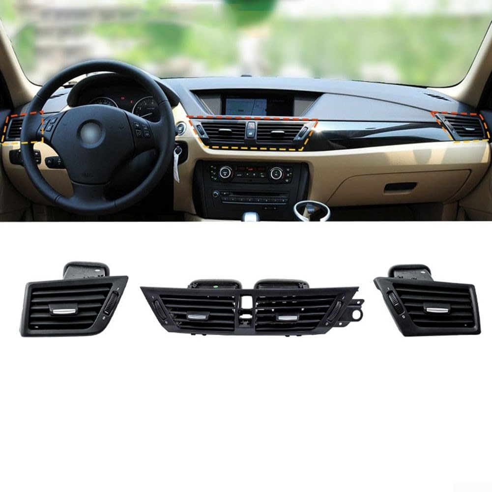 Klimaanlage Lüftungsgitter Set für BMW X1 E84 2010-2015 Links Rechts mittig mit OE Nummern für Kompatibilität (Links)