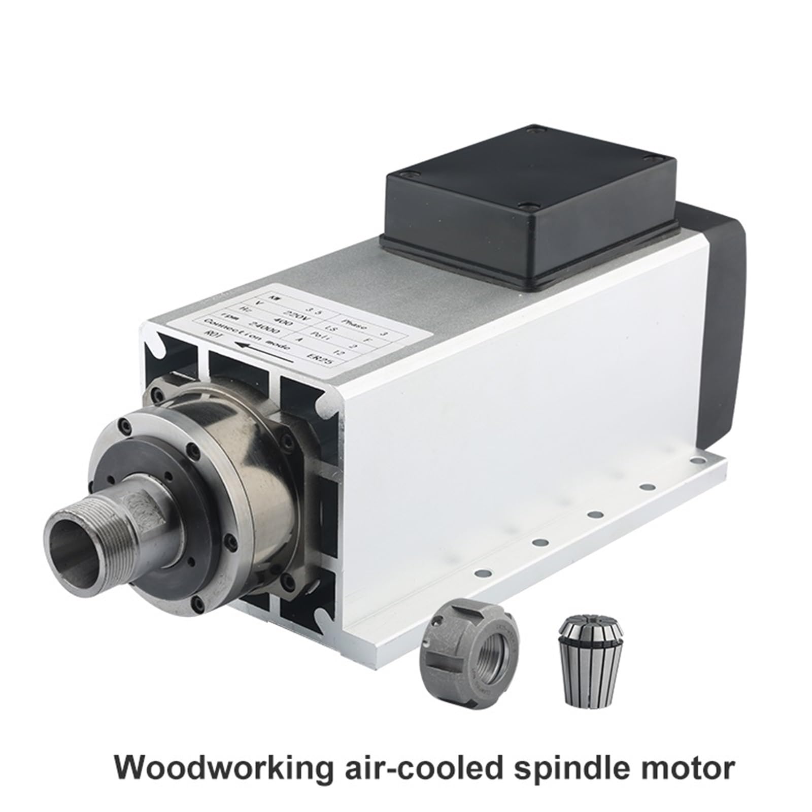 Spindle motor 3.5kw 220V Air-Cooled Spindle Motor ER25 Chuck 24000rpm 4 Bearing Flange Motors Used For Milling Machine Wood Carving(3.5kw 220V 24000rpm)