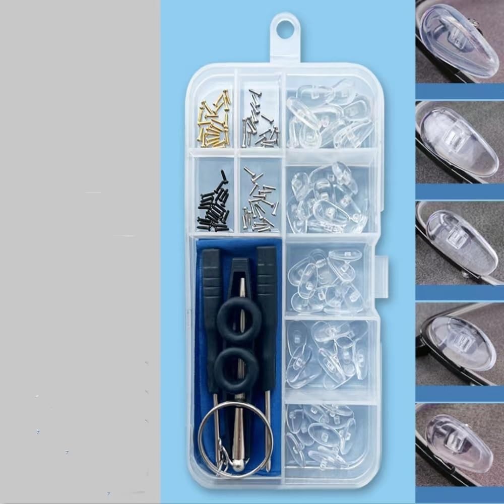 Brille Silikon Nasenpolster Brille Weiches Nasenpolster Sonnenbrille Schraubbrille Reparaturset (Farbe: E)