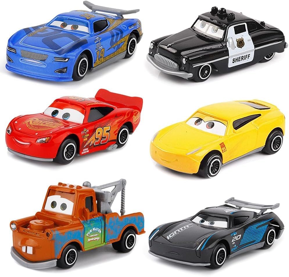 Image of SPITEN Mini Metal Die Cast Car Set of 6 Toy Vehicle Play Set Free Wheel High Speed Unbreakable Car, Small Racing Car for Exciting Playtime Adventures, Movie Vehicles Car for Kids