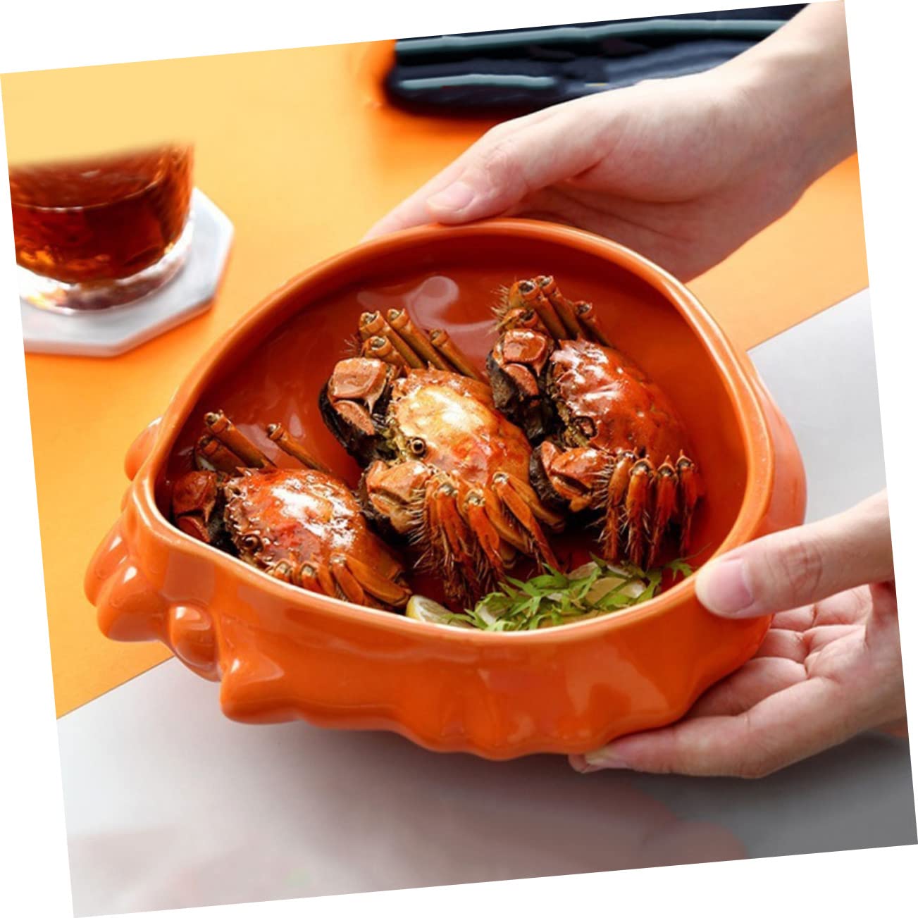 Amazon.co.jp: KICHOUSE 1Pc カニ お皿 グラス スープ 丼 前菜 丼 カニ