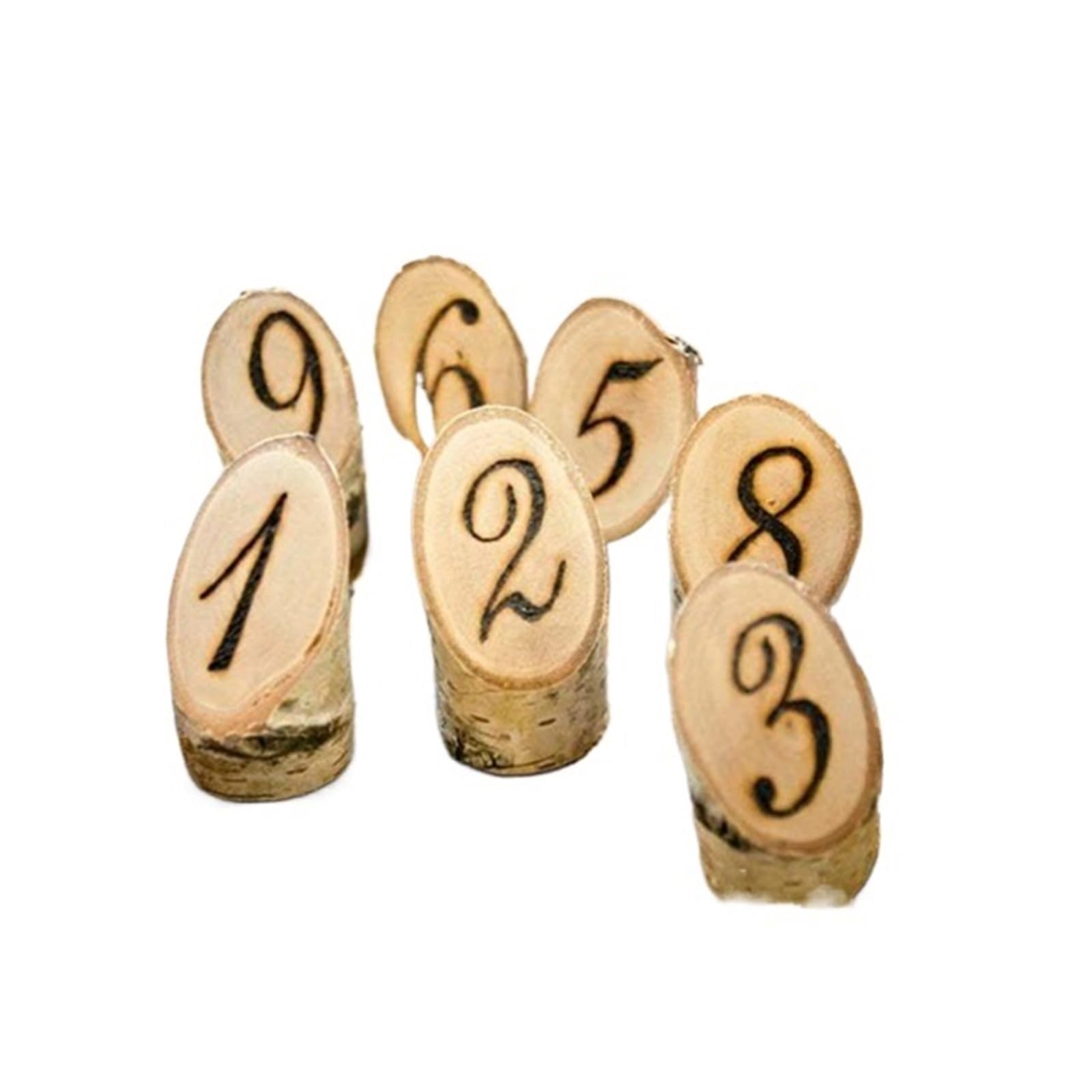 WSQHAO 10/20/30pcs Wooden Number Plate Personalized Table Decorations Mark The Heart Of Place Decor Card Wedding for Restaurant(Numbers 1-10)