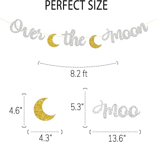 Miniatura 2 de Cartel sobre la luna, decoración de banderines para fiesta de cumpleaños del espacio exterior, suministros de decoración de baby shower con texto en