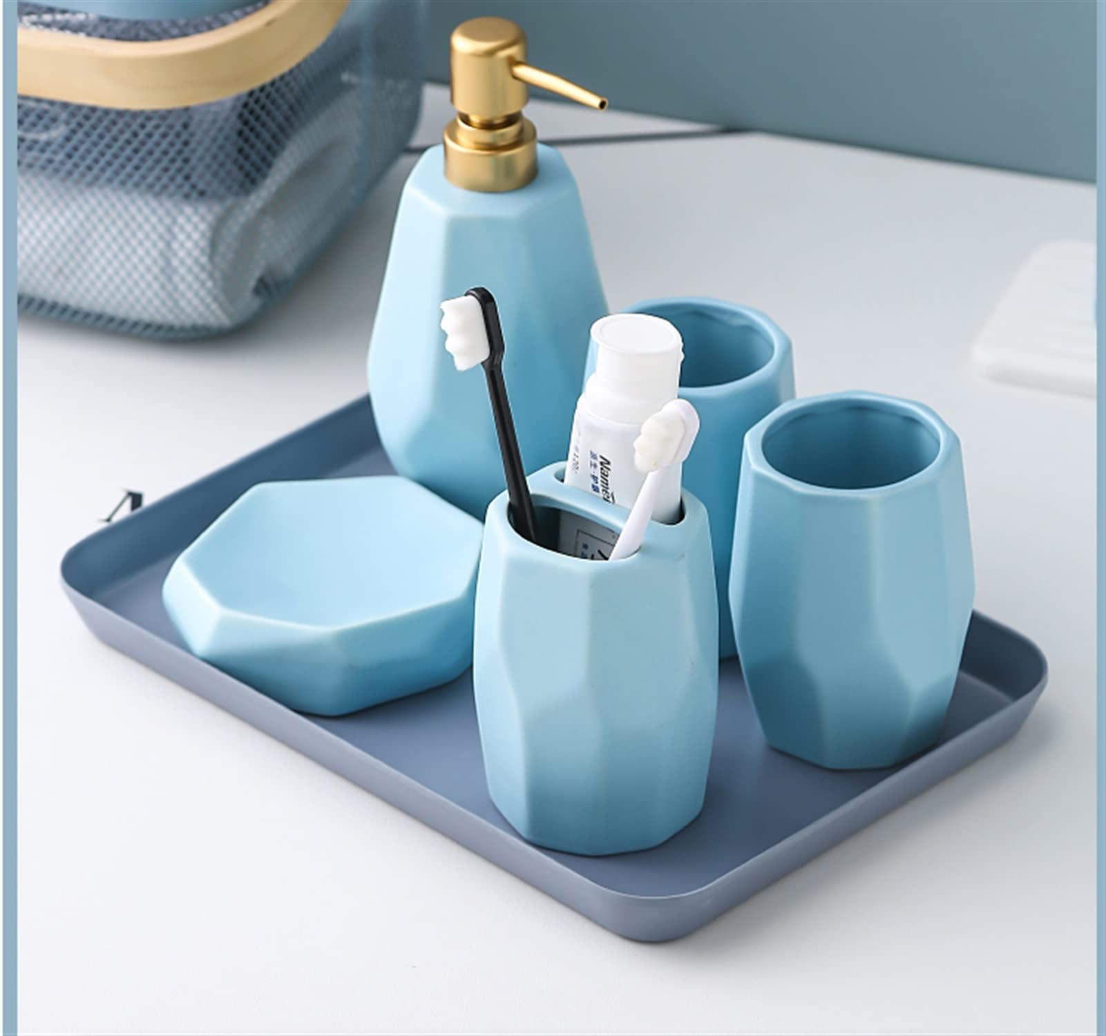 dozownik do balsamu ceramiczny dozownik mydła dekoracja łazienki uchwyt na szczoteczki do zębów mydelniczka ABS głowica pompy butelka do balsamu kubek na szczoteczki do zębów dozownik do past
