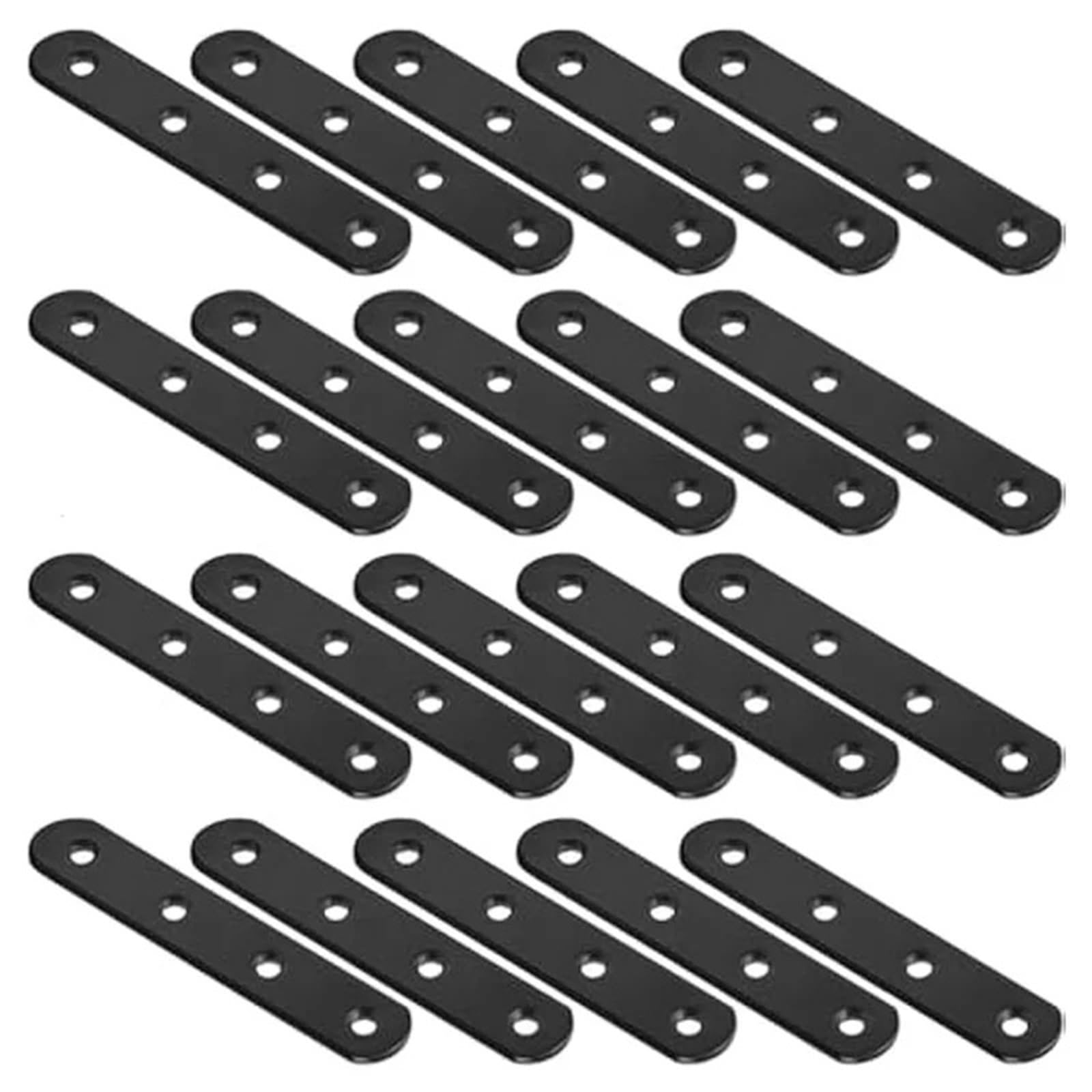 Zihdke One Color 20Pcs Straight Brackets 4 Inch Brace Flat Mending Plates, Repair Fixing Joining For Wood Furnitur For Repairing