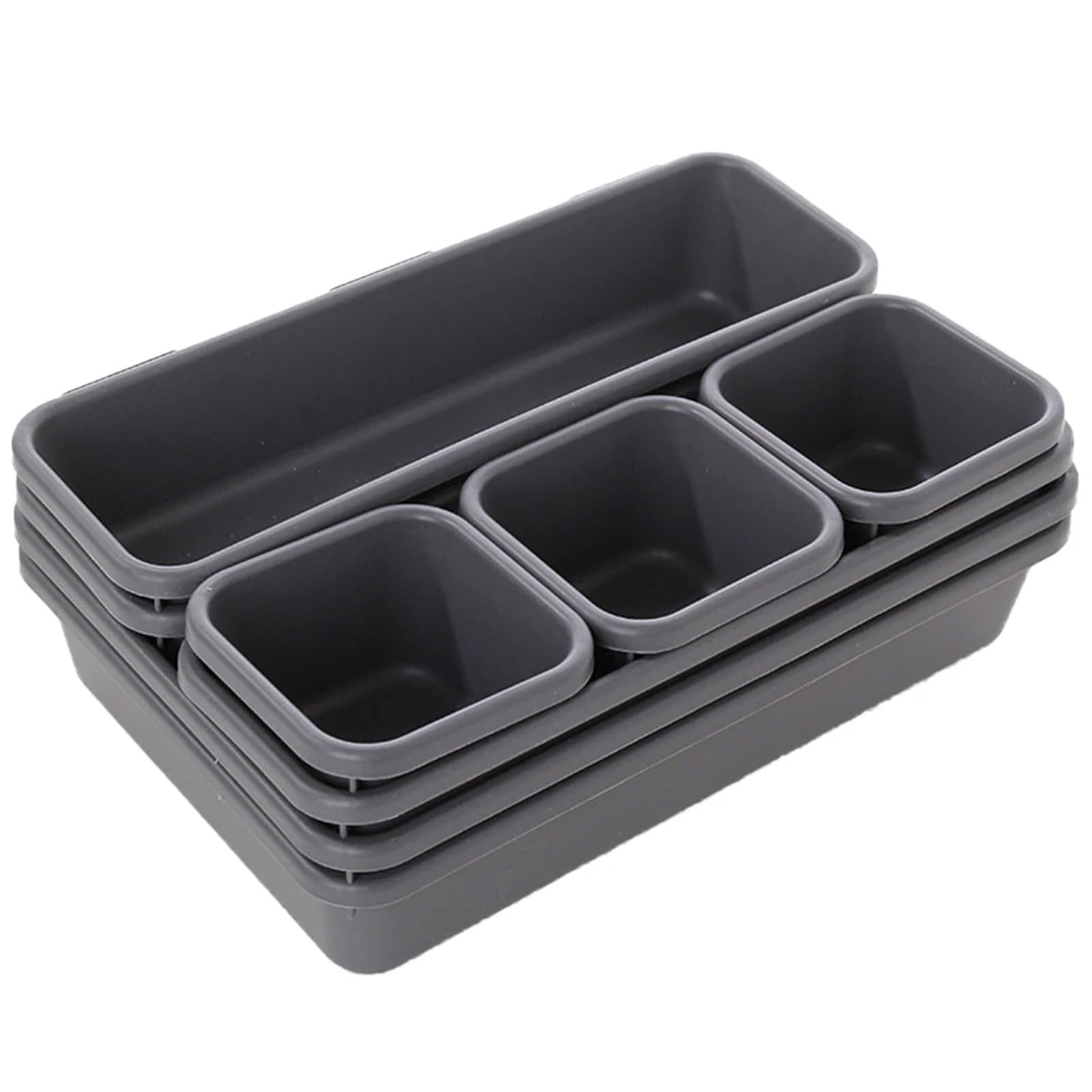 8 Stück verstellbare Schubladen-Organizer-Box-Tabletts Make-up-Kosmetik-Sonstiges-Teilerhalter Küche Badezimmer Schrank Schmuckschatulle Für Schminktisch(White)
