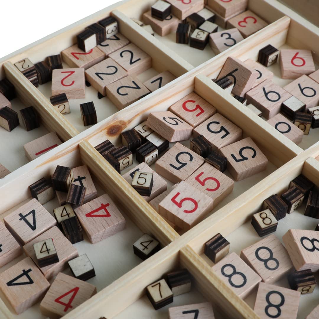 Yuri's Toys Wooden Sudoku Board Games with Mini Number Pieces Thinking