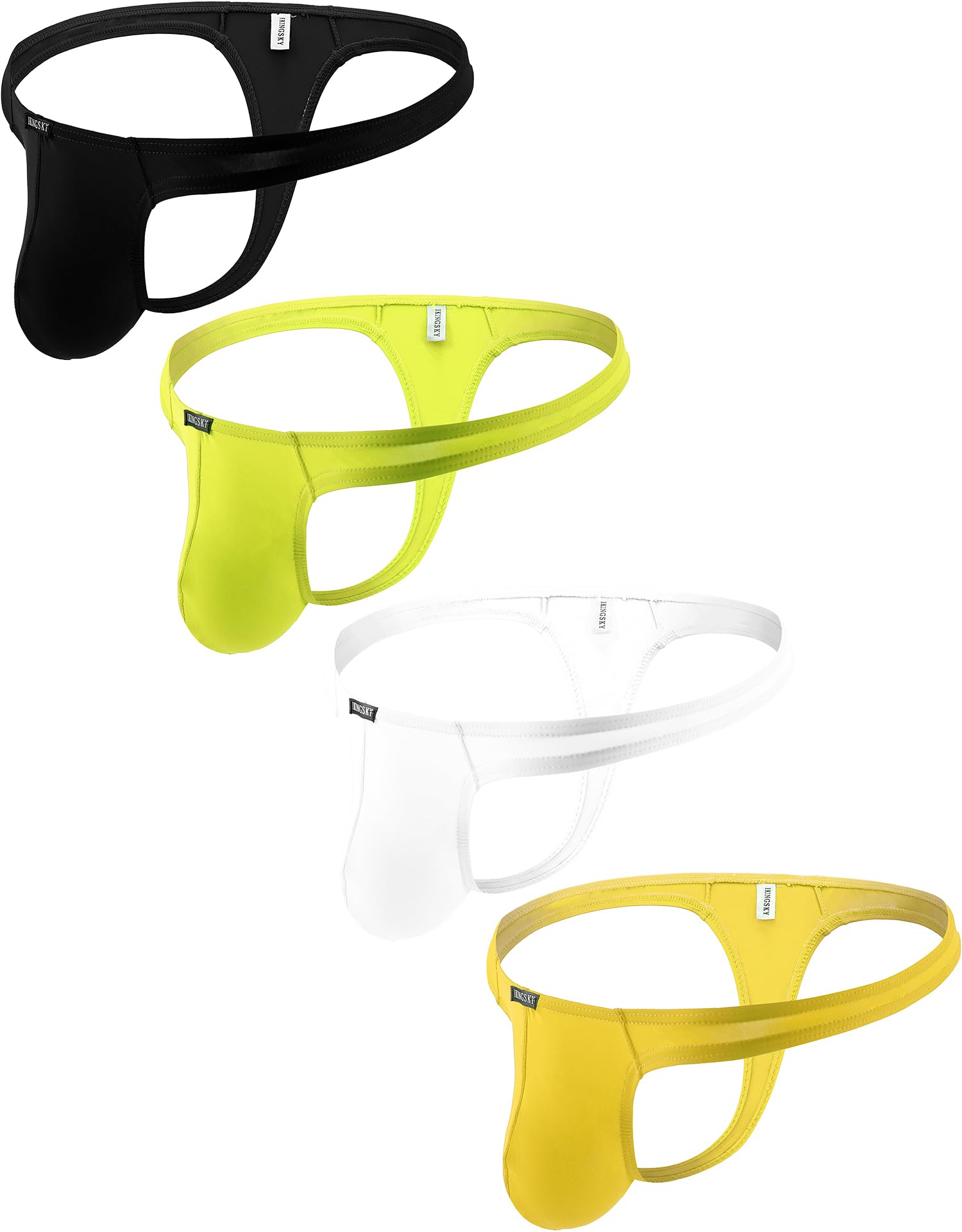 iKingsky Men's Silky Thong Sexy T-Back Mens Underwear Low Rise Stretch Underpanties