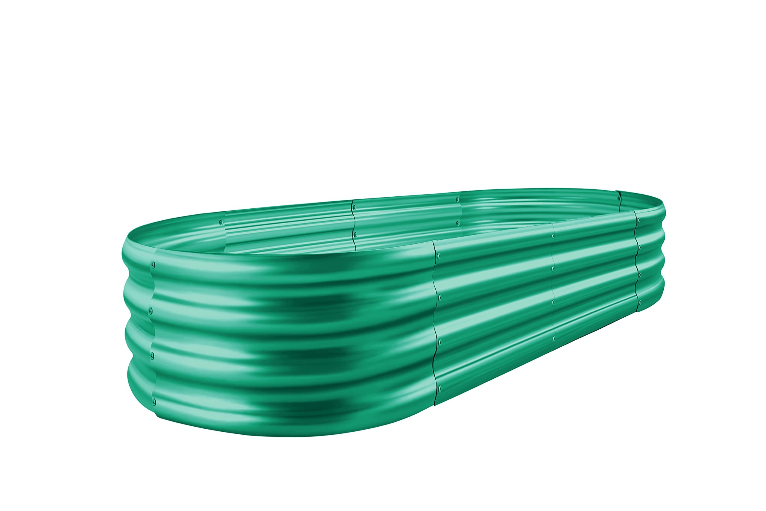 Land Guard Galvanized Raised Garden Bed Kit, Galvanized Planter Raised Garden Boxes Outdoor, Oval Large Metal Raised Garden Beds for Vegetables 4 x 2 x 1ft(1pcs) (Green)