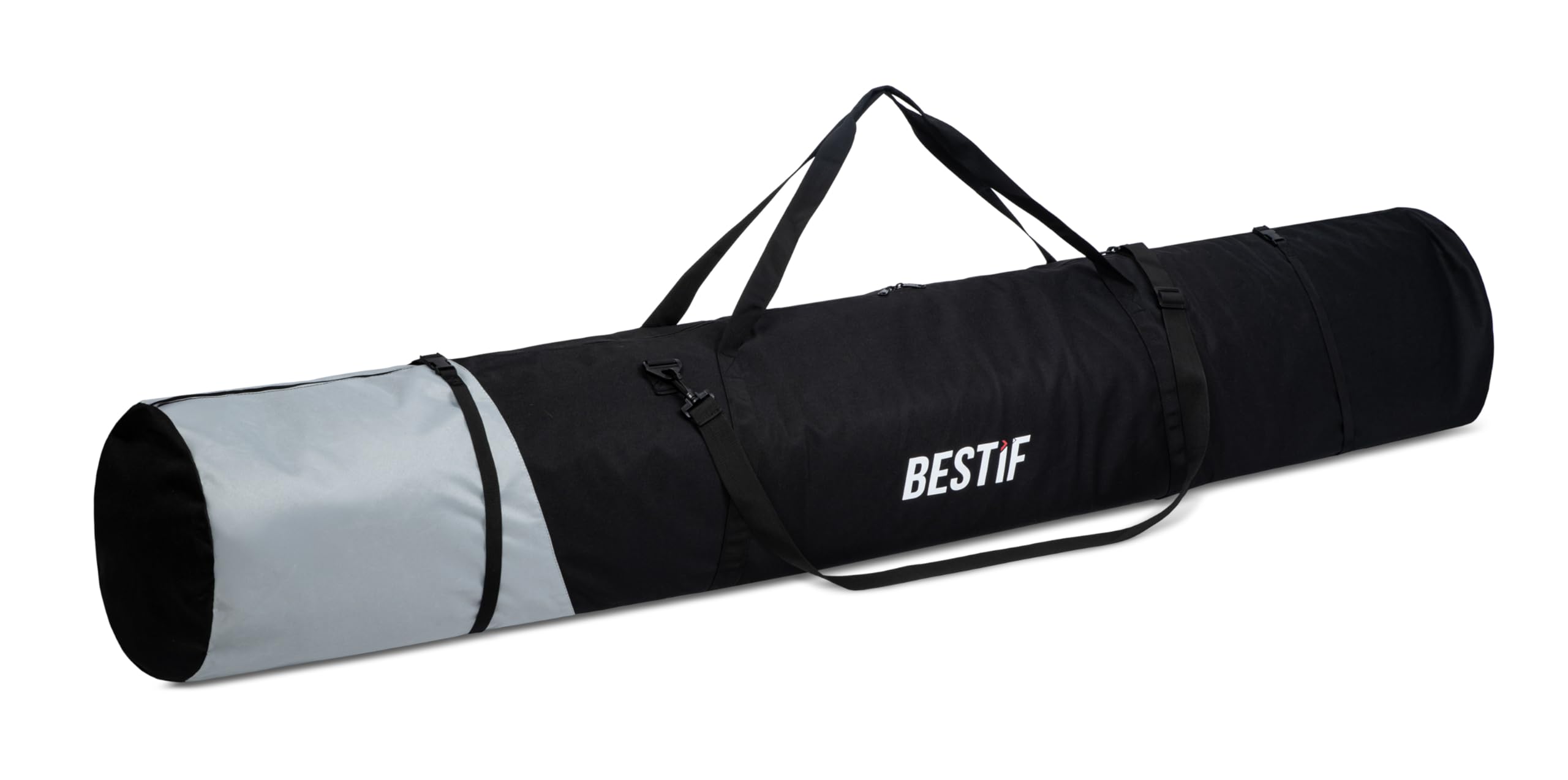 BSTIF Sac de ski 200 cm – Sac de ski pour 2 paires de skis ou snowboard – Doublure en PVC imperméable, housse en polyester renforcé, bandoulière réglable – Sac de transport pour skis/snowboard