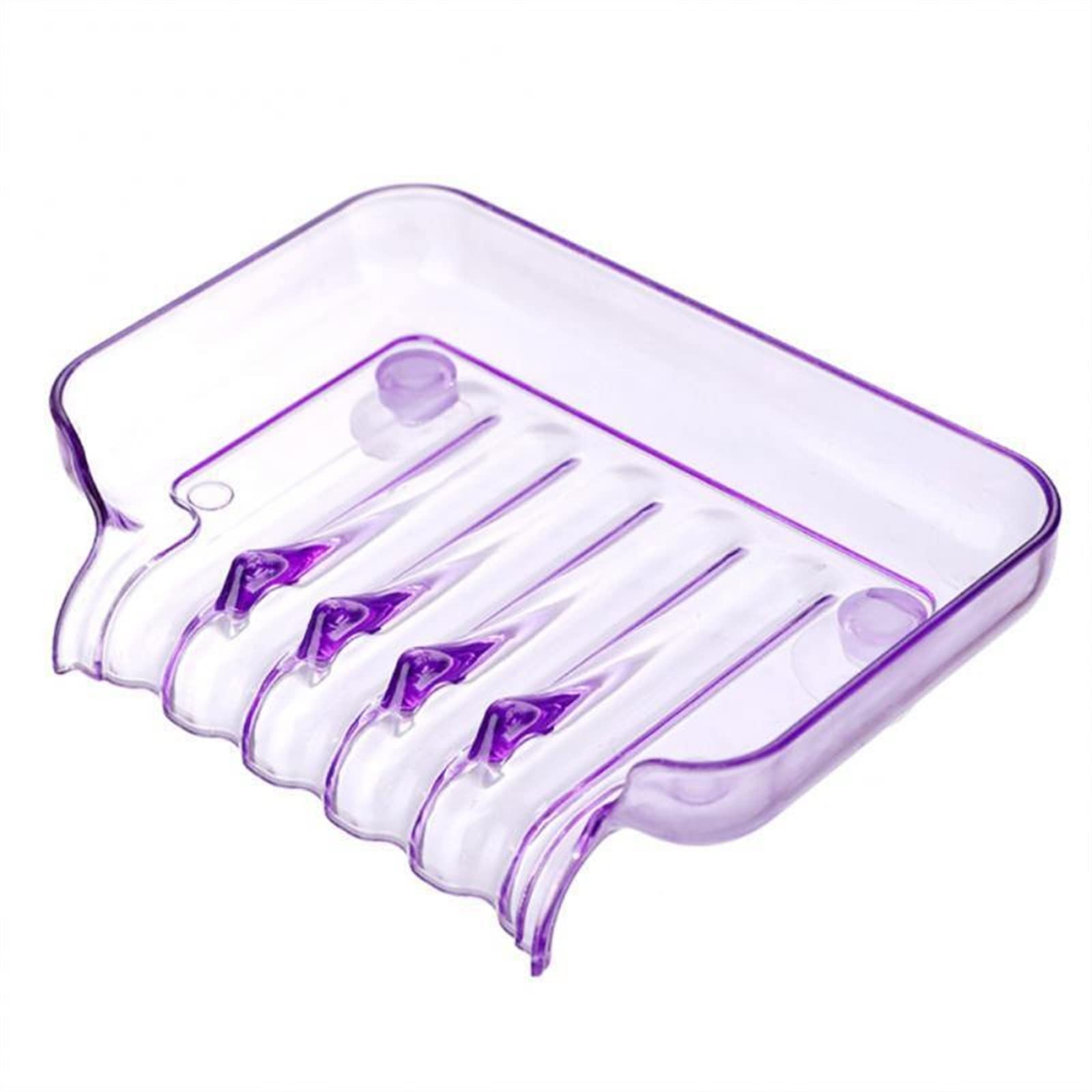 JINGYAN Soap Dishes Drain Suction Cup Soap Box(Purple)