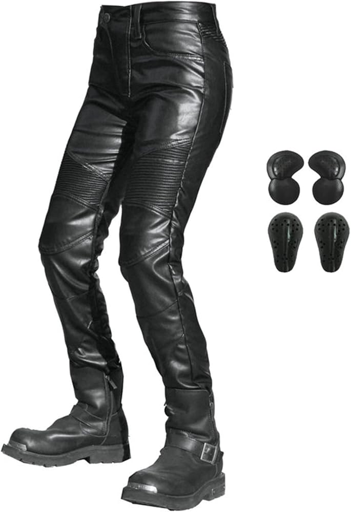 Amazon | LOKIPONG バイク 革パンツ レディース バイク用レザーパンツ