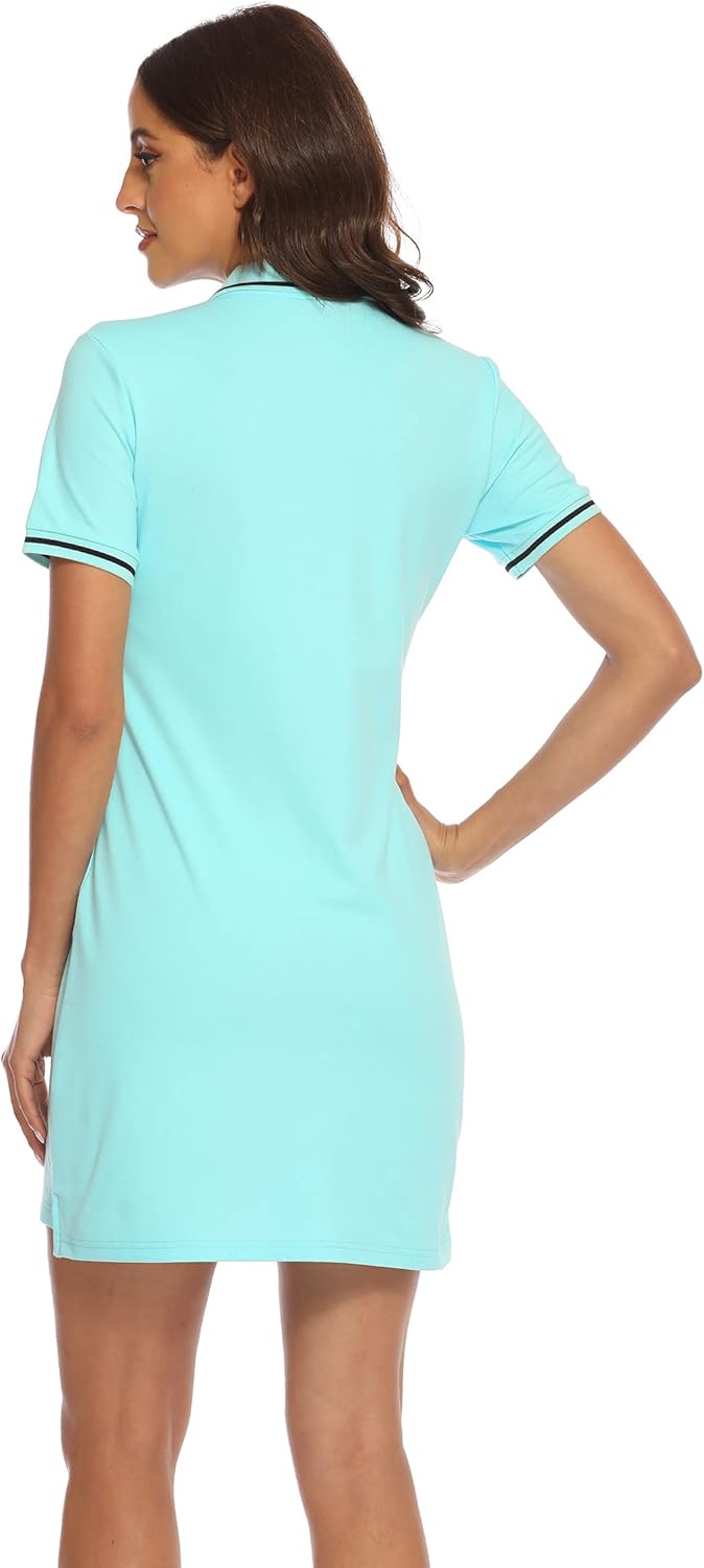 YSENTO Women Tennis Dress Short Sleeve UPF 50+ Activewear Athletic Polo Golf Dresses - Image 4