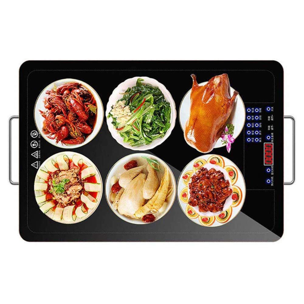 Mirbly Square Calienta Platos, Mango Portátil Bandeja De Calientaplatos Electrico, Pantalla Táctil De Vidrio Templado Tablero De Aislamiento De Alimentos 3593573031 / B / 61x41cm