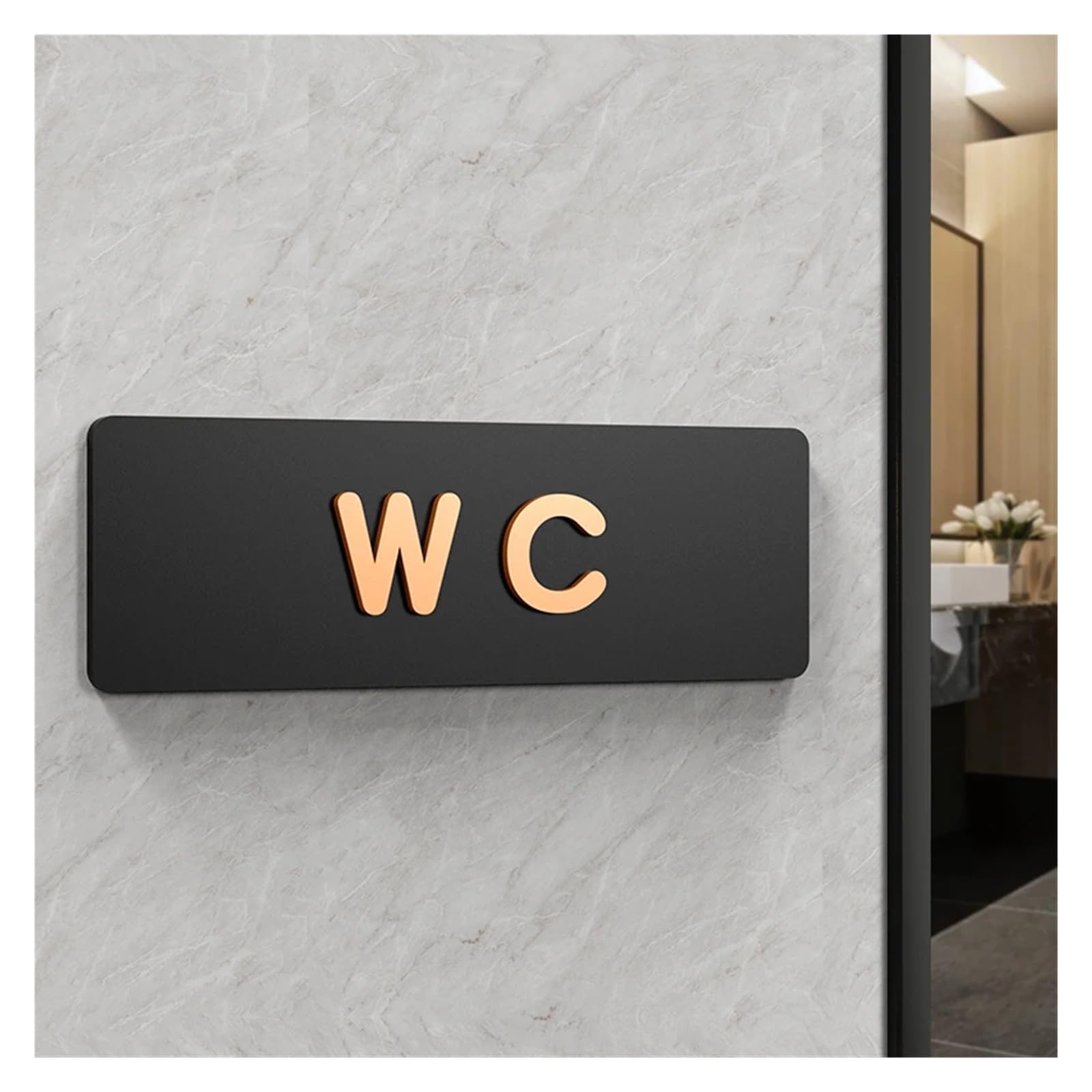 Toilet Sign Signs WC Public Toilet Guide Hotel To The Left And Right Restroom Prompt Sign(2,24x8cm)