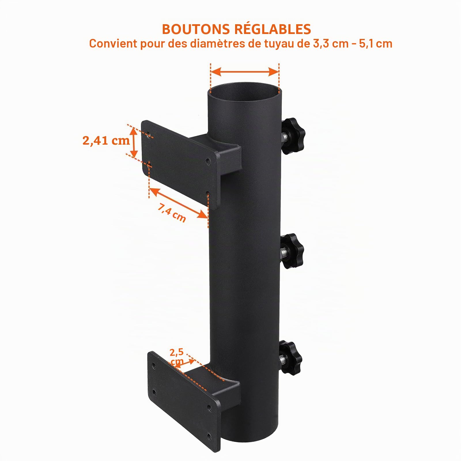 Support de parasol robuste Support de parasol de terrasse Support de parasol Bench Buddy Support de parasol Clip de fixation Pince à parasol pour terrasse, balustrades, plage, cour, balcon