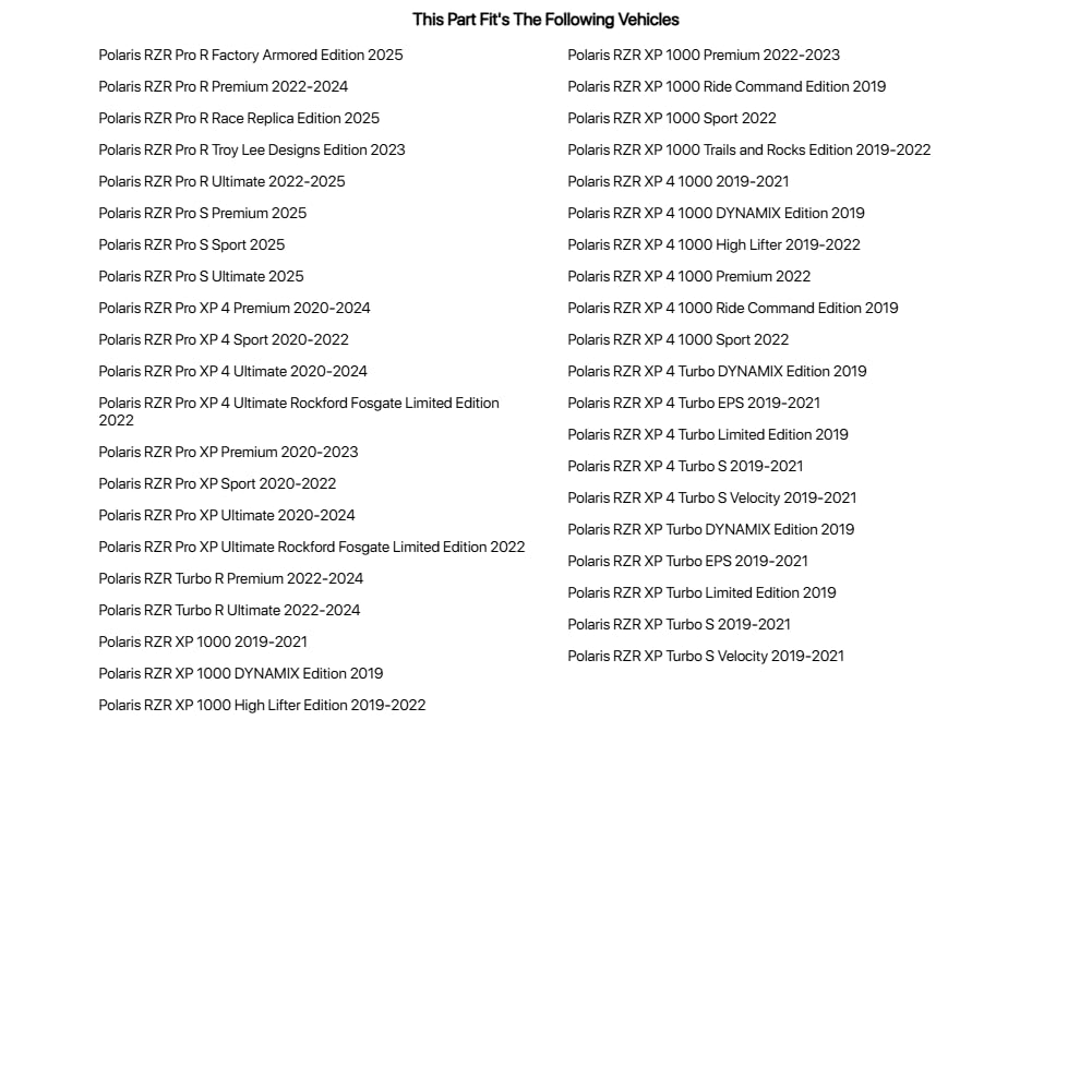 Tusk Front Camera Kit for Ride Command for Polaris RZR XP Turbo Limited Edition 2019