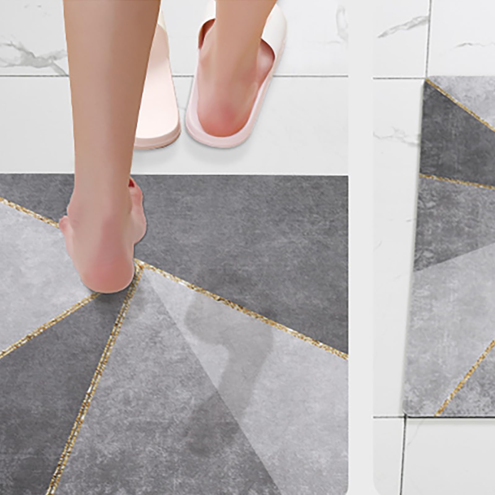 Tappeti Antiscivolo e Lavabile 60x90cm/7mm, Estremamente Assorbente, Microfibra Tappetini, Super Assorbente in Diatomite, Tappetino Doccia per Bagno Cucina, per Soggiorno, Sala d'Ingresso