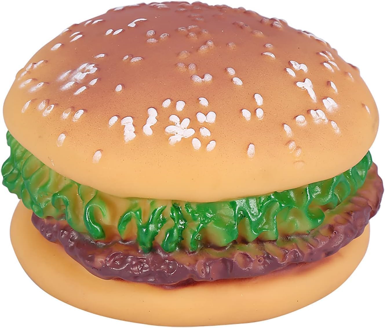 Mooff Bite-Resistant Dog Toys, Hamburger Shape Squeaky Chewing Toys Tooth Cleaning Dog Supplies, Training, Pet Supplies