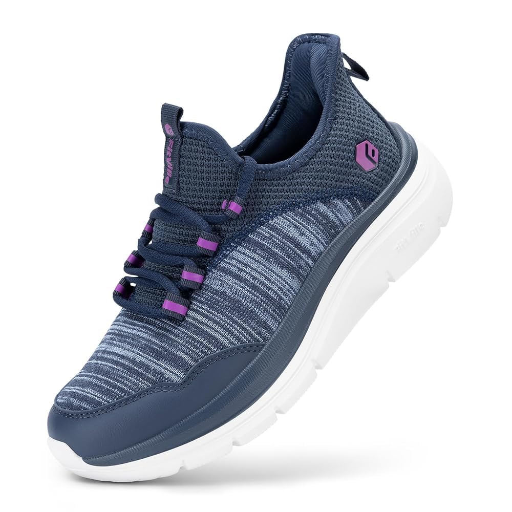 Women's Slip On Sneakers Wide Shoes Hands Free Running Shoes Slip-On Walking Shoes for Flat Feet Plantar Fasciitis Heel Pain Relief - Cloud Walker V7