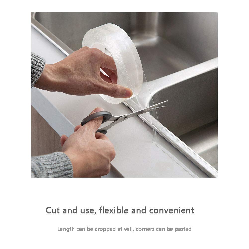 Vasca da Bagno Caulk Striscia di Nastro Sigillante, Striscia Sigillante per Nastro Adesivo per Bagno e Cucina, Striscia Adesiva per Mastice per Bagno, Cucina, WC, Angolo Parete, 4 Pezzi,5cmx10m