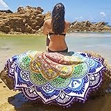 tapete de playa mandala Moderno diseño：El modelo es muy bonito, Tamaño: 147x147cm, Espesor: 0.05CM, Tipo de patrón: Floral, Forma: Redondo