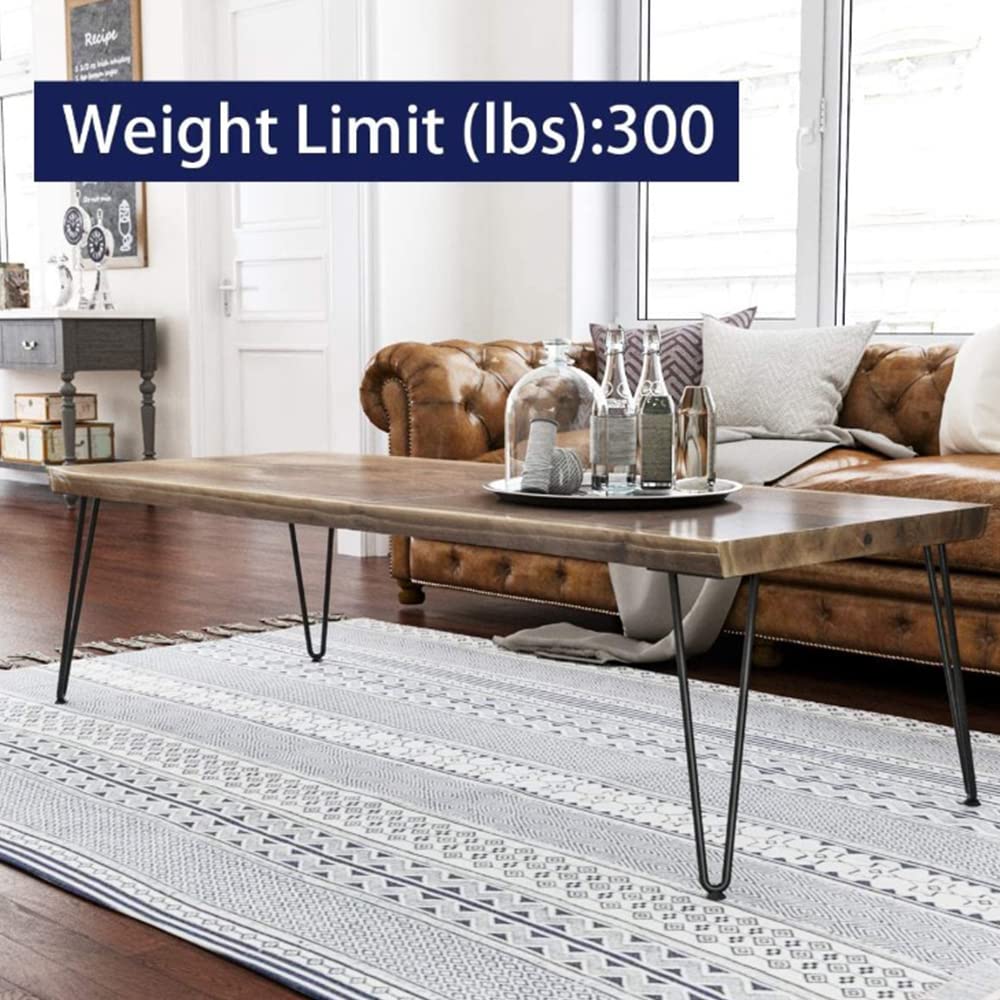 Set tafelpoten van haarspeld 50 cm, poten voor tafel, stoel, meubels van metaal, doe-het-zelf, industriële salontafelpoten, voor eettafel (zwart, 50 cm x 4
