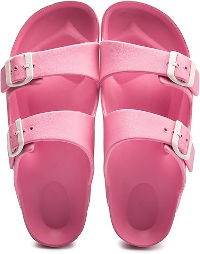 Miniatura 6 de FUNKYMONKEY - Sandalias bajas cómodas para mujer, hechas de etilvinilacetato, ajustables con hebilla doble