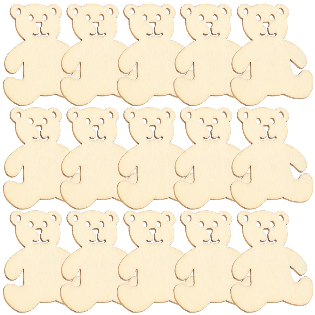 Tranches en bois ours DOITOOL : lot de 40 pièces brutes pour loisirs créatifs enfants