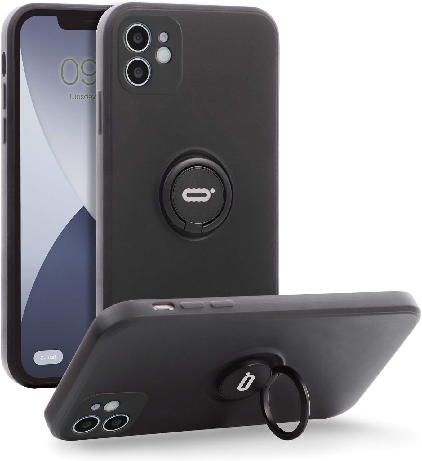 ICONFLANG Compatible with iPhone 12 Mini Case, Cover Fit for iPhone 12 Mini with 360° Ring Holder Kickstand Compatible with Magnetic Car Mount, Anti-Scratch Shock Absorption 5.4 Inch Protective Case