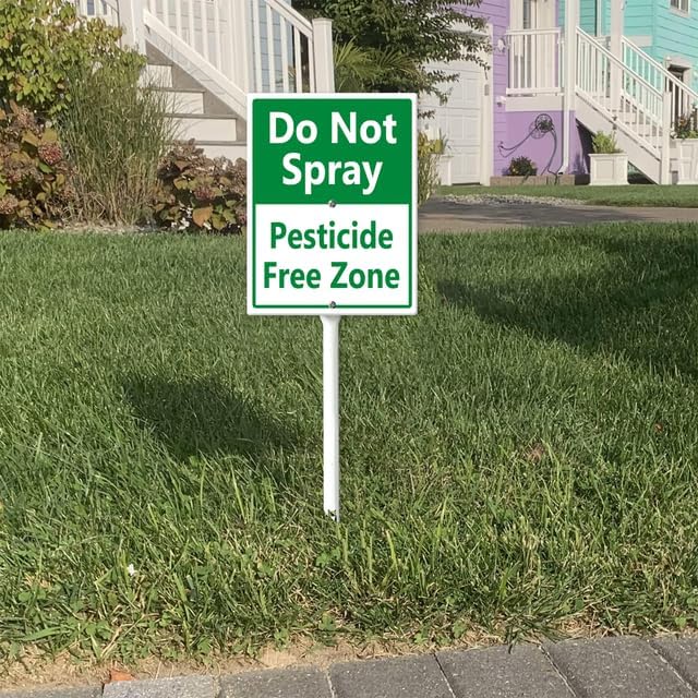 Do Not Spray Yard Sign and Stake Kit, No Spray Sign Weatherproof Outdoor Garden Signs for Easy Mounting Indoor Outdoor Garden Lawn Yard Decor, Sturdy Aluminum Sign 7×8.8inch - Image 2