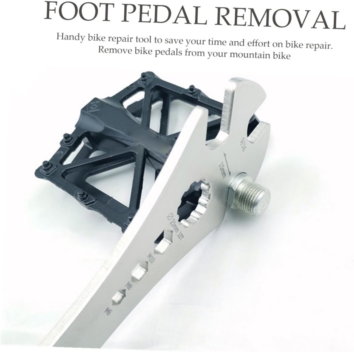 Cycling Pedal Wrench Tool Multi-Function Bike Repairing Spanner Handheld Dismantling Mounting Tool for Easy Pedal Assembly Comfortable Non- Grip