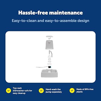 PetSafe Oasys 1 Gallon (128 Ounce) Pet Fountain - Cat or Small to Medium Breed Dog Water Fountain - Dishwasher Safe Filtered Water Dispenser with Flow Control - Filters Included - Easy to Clean