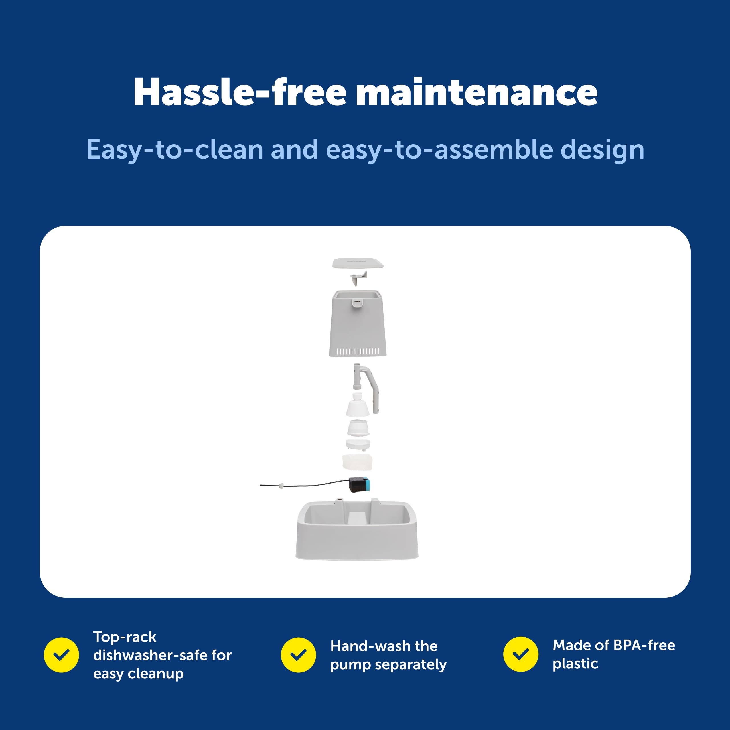 PetSafe Oasys 1/2 Gallon Pet Fountain - Cat & Dog Hydration Station with Free-Falling Water Stream & Customizable Flow - Encourages Hydration & Protects Sensitive Whiskers - 1/2 Gallon: 1 Gallon Fountain 1 Gallon