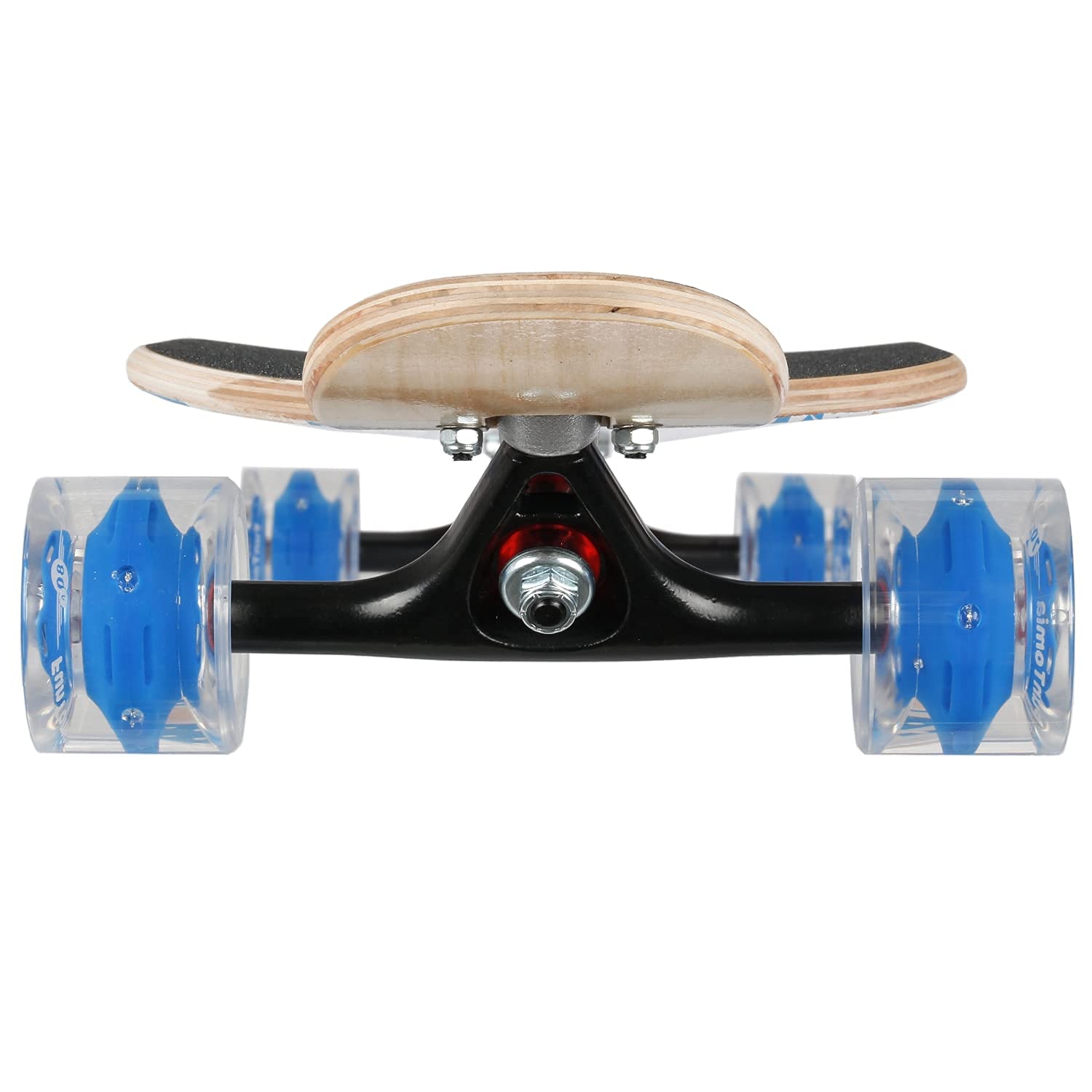 FunTomia Longboard Skateboard Drop Through Cruiser Planche complète avec roulements à Billes Mach1 High Speed T-Tool avec et sans Roues LED