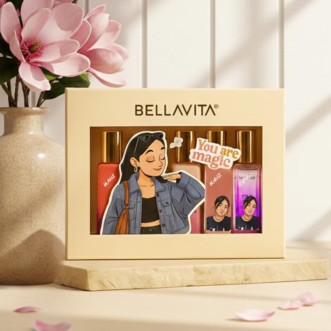 Perfumes (Customized Luxury Perfume Gift Set for Women 4x20ml | BellaVita Original EDP Spray Set | Long Lasting Fruity Floral Scent Luxury Gift for Her)-image-0