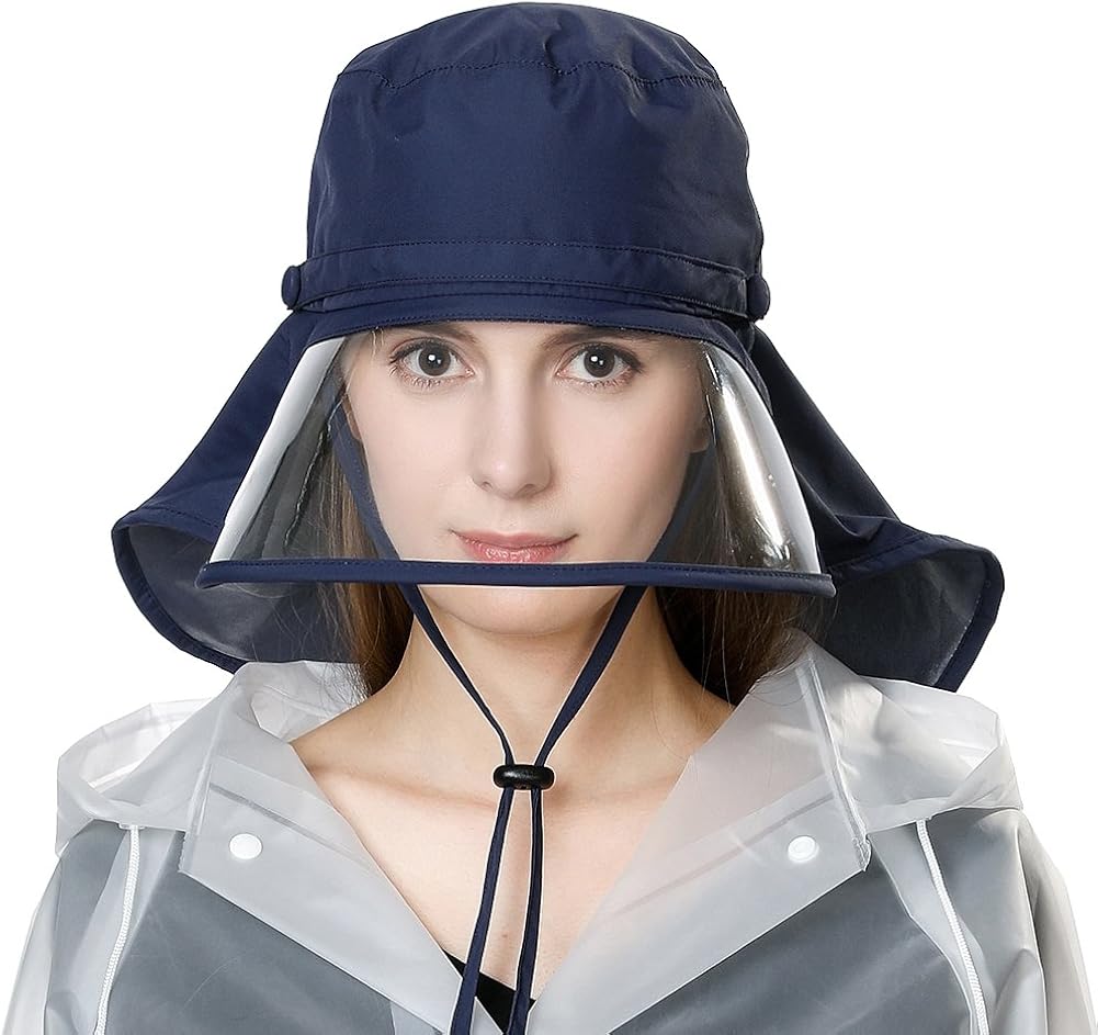 Women Waterproof Rain Hat Protection Strap Trasparent Superior Visib Chin