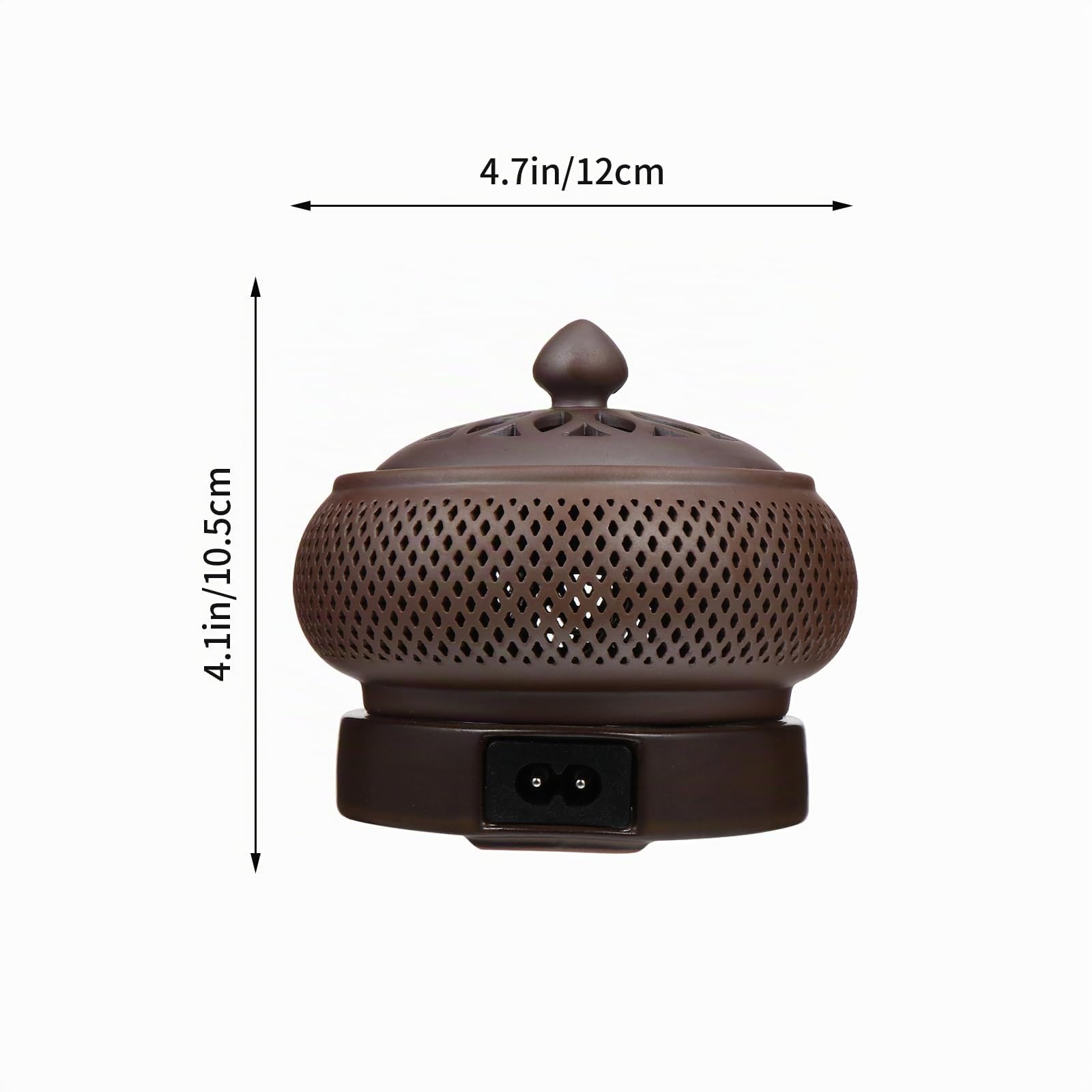 Doitool BrûLeur D'Encens ÉLectrique avec Minuterie Et RéGlage De La TempéRature Encensoir pour Salon Bureau HôTel DéCoration Portable 4.72X4.72X4.13In