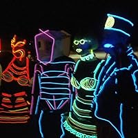 Vista 5 de Cable electroluminiscente de luz de neón de 15 pies con batería (paquete de 8 unidades, azul, verde, rojo, blanco, naranja, morado, rosa, amarillo)