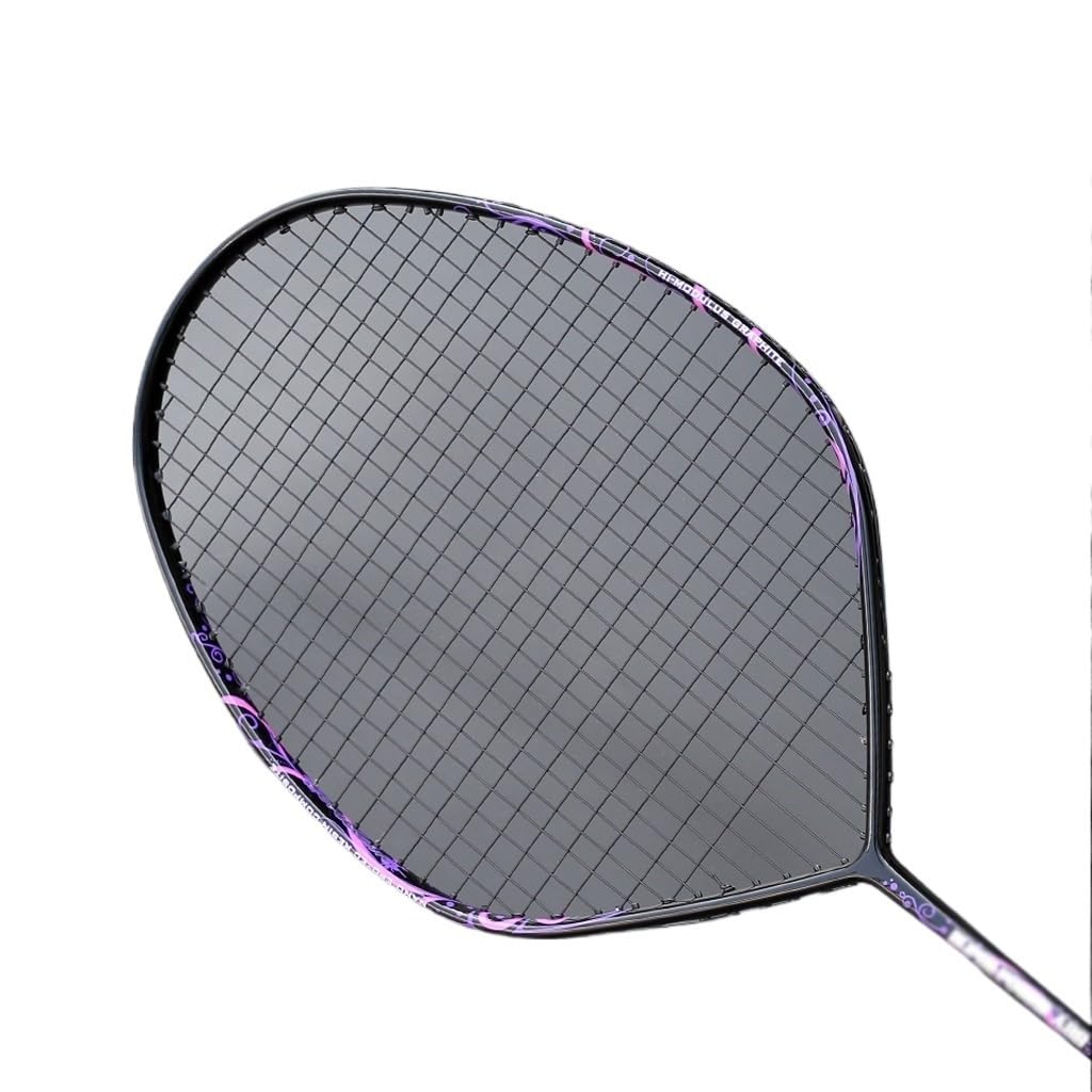 V-shape Carbon Fiber Strung Badminton Rackets Ultralight 4U 80G Professional Training Offensive Racquet For Adult(A)