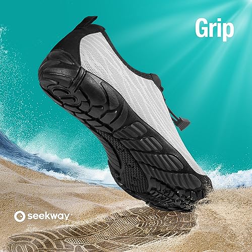 Image of SEEKWAY Mens Womens Water Shoes Quick-Dry Aqua Sock Barefoot Athletic Sports Shoes for Outdoor Beach Swim surf Walking Diving Boating Hiking Pool