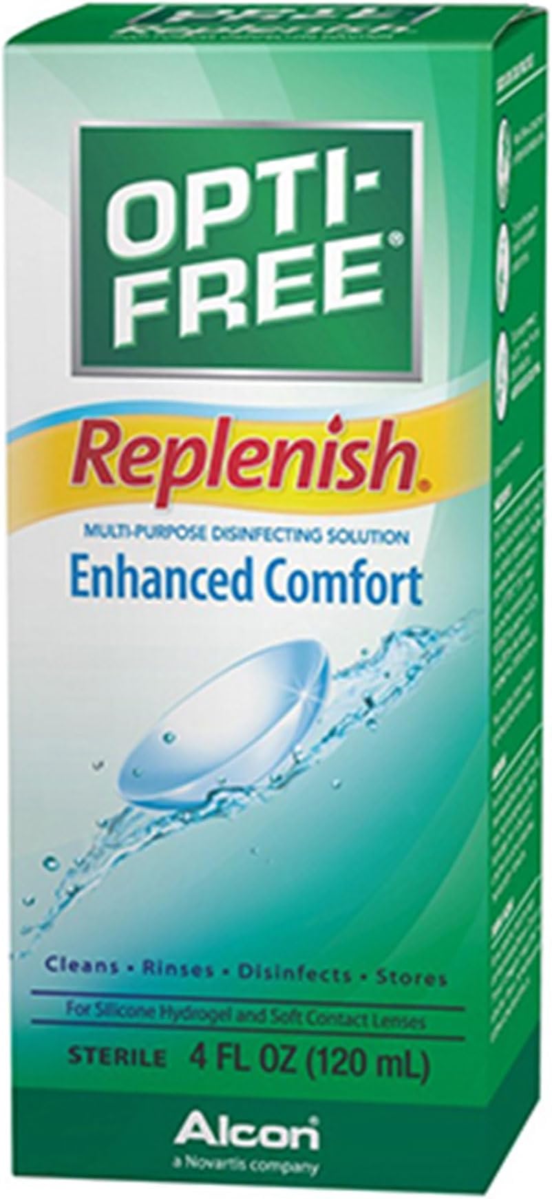 Replenish (New) Size 4z Opti-Free Replenish Solution for Silicon Hydrogil and Soft Contact Lenses
