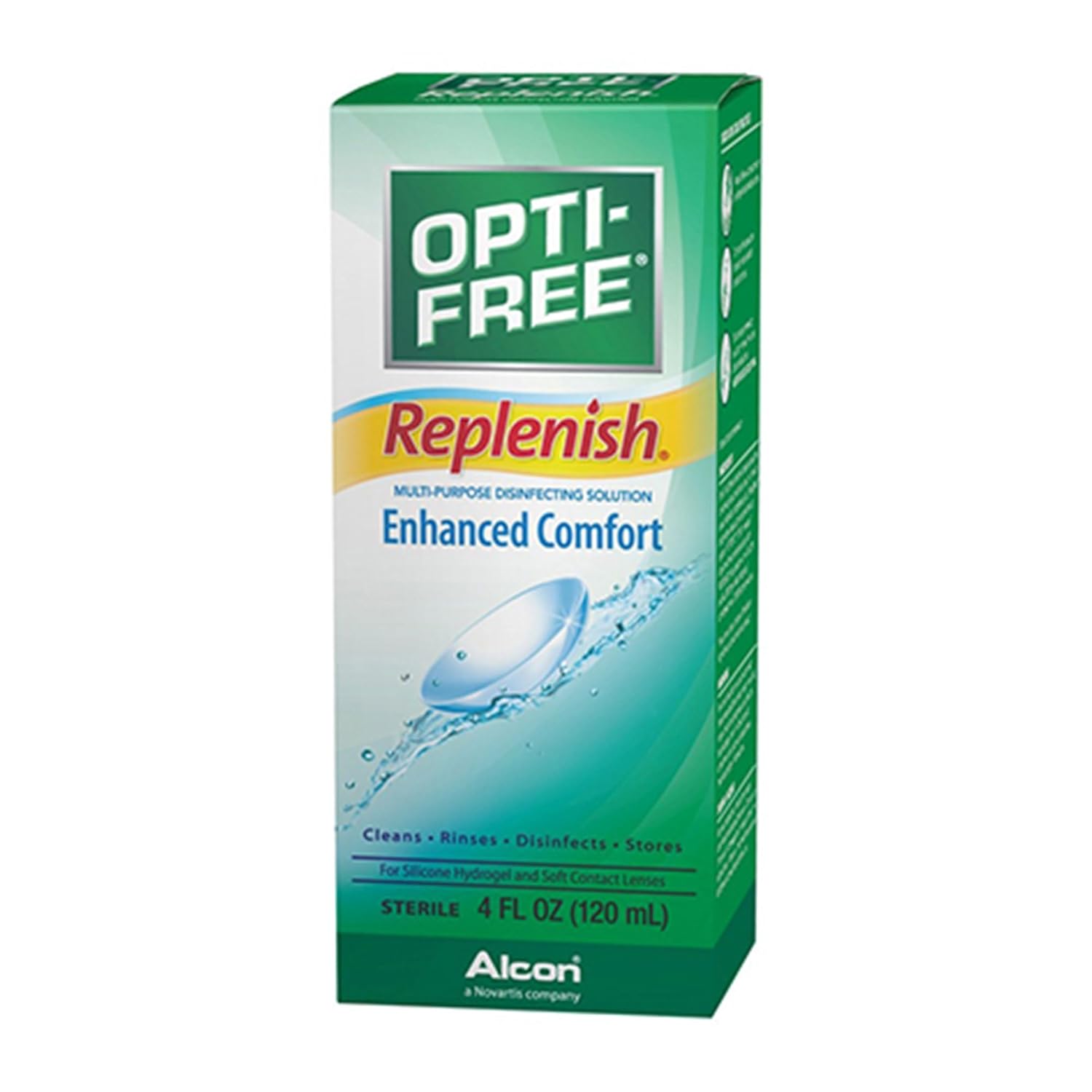 Opti-Free Replenish New Size 4z Opti-Free Replenish Solution for Silicon Hydrogil and Soft Contact Lenses